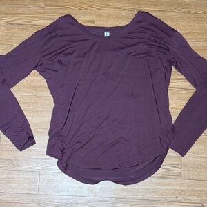 Athleta Women's Long Sleeve Top in Rich Burgundy
